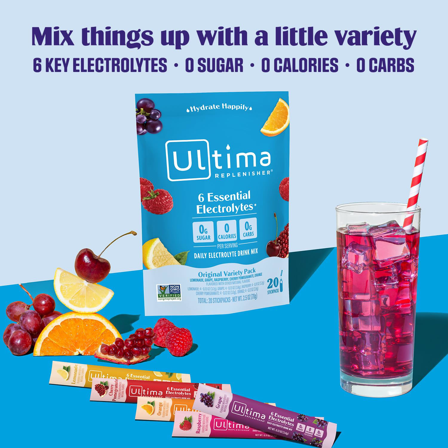 GetUSCart- Ultima Replenisher Daily Electrolyte Powder Drink Mix ...