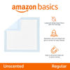 Picture of Amazon Basics Dog and Puppy Pee Pads with Leak-Proof Quick-Dry Design for Potty Training, Standard Absorbency, Regular Size, 22 x 22 Inches, Pack of 100, Blue & White