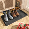 Picture of SUPENUIN Boot-Tray Heavy Duty Rubber Mat with Lip Waterproof Shoe Mat Tray for Entryway Indoor Outdoor Multi Use Catch All Trays Entryway Mat Shoe Cleaning Mat Entryway Shoe Storage 16x27.5 Inches