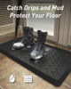 Picture of SUPENUIN Boot-Tray Heavy Duty Rubber Mat with Lip Waterproof Shoe Mat Tray for Entryway Indoor Outdoor Multi Use Catch All Trays Entryway Mat Shoe Cleaning Mat Entryway Shoe Storage 16x27.5 Inches