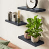 Picture of BAYKA Floating Shelves for Wall, Wall Mounted Rustic Wood Shelves for Bathroom, Bedroom, Living Room, Kitchen, Hanging Shelf for Books/Storage/Room Decor with 22lbs Capacity (Black, Set of 3, 15.7in)