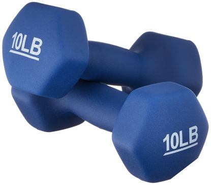Picture of Amazon Basics Neoprene Dumbbell Hand Weights, 10 Pounds, Pair, Navy Blue