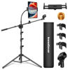 Picture of InnoGear Mic Stand, 6 in 1 Microphone Stand Floor with Tablet Phone Holder Height Adjustable from 30" to 72" Mic Stand Tripod Boom Arm with Gooseneck Carrying Bag for Singing Karaoke Stage
