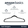 Picture of Amazon Basics Slim, Velvet, Non-Slip Suit Clothes Hangers, Pack of 50, Black