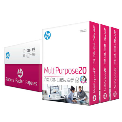 Picture of HP Printer Paper | 8.5 x 11 Paper | MultiPurpose 20 lb | 3 Ream Case - 1500 Sheets | 96 Bright | Made in USA - FSC Certified | 112530C