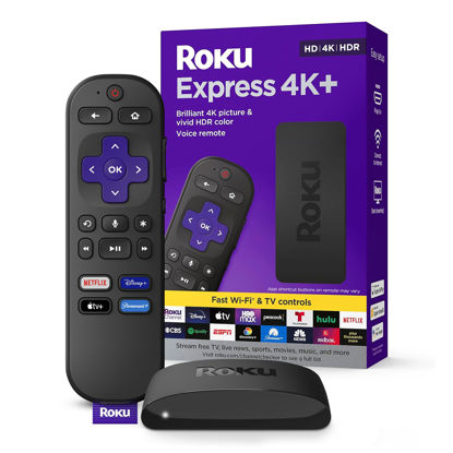 Picture of Roku Express 4K+ | Roku Streaming Device 4K/HDR, Roku Voice Remote, Free & Live TV
