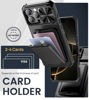 Picture of SSLOTSCASE for iPhone 16 Pro Max Case with Card Holder & Kickstand & Slide Camera Lens Cover, Silicone Edge Protection Rugged Heavy Duty Phone Case Cover for iPhone 16 Pro Max 6.9'' 5G, Black