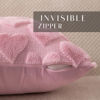 Picture of DFXSZ Valentines Pillow Covers 18x18 inch Set of 2 Valentines Day Decoration Pink Heart Soft Plush Faux Fur Jacquard Throw Pillows for Bedroom Sofa Holiday Festivals Home Decor PTK017B18