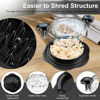 Picture of SURETIVIAN Chicken Shredder Large Chicken Breast Shredder Tool Twist with Brush&Fork, Visible Meat Shredder Machine, Strong Anti-Slip Strip, Ergonomic Handle, BPA Free, Suitable for Pork Beef Chicken