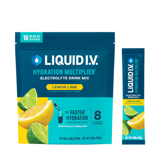Picture of Liquid I.V.® Hydration Multiplier - Lemon Lime | Electrolyte Powder Drink Mix | 1 Pack (16 Servings)