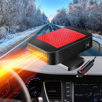 Picture of Portable Car Heater,12V 200W Fast Heating Defroster 2 in 1 Automobile Windshield Fast Heaters Car Heater That Plugs into Cigarette Lighter for Car, SUV, Trucks (Red Black)