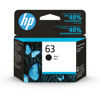 Picture of HP 63 Black Ink Cartridge | Works with HP DeskJet 1112, 2130, 3630 Series; HP ENVY 4510, 4520 Series; HP OfficeJet 3830, 4650, 5200 Series | Eligible for Instant Ink | F6U62AN