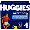 Picture of Overnight Diapers Size 4 (22-37 lbs), 52 Ct, Huggies Overnites Nighttime Baby Diapers