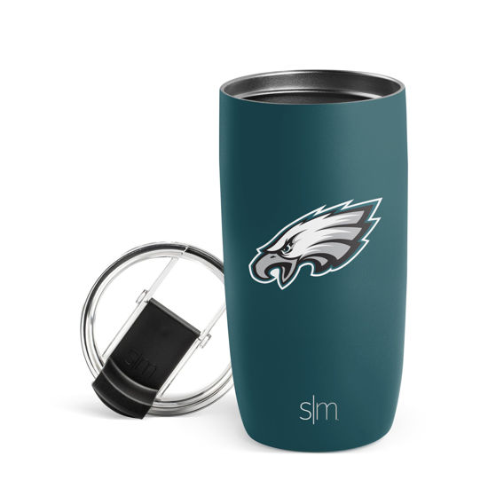 Picture of Simple Modern Officially Licensed NFL Philadelphia Eagles 16oz Travel Coffee Tumbler with Flip Lid | Stainless Steel Cup | Football Gifts for Men, Women | Voyager Collection | Philadelphia Eagles