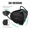 Picture of LEMENT 50pcs KN95 Face Mask Black 5 Layer Cup Dust Safety Masks Filter Efficiency≥95% Breathable Elastic Ear Loops Black Masks