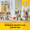 Picture of LEGO Creator 3 in 1 Playful Cat Toy - Building Toy with 3 Building Options, Cat, Dog, or Pigeon - Animal Figures for Kids, Girls and Boys, Ages 8+ - Gift Idea for Birthday - 31163