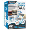 Picture of 20 Pack Vacuum Storage Bags, Space Saver Bags (4 Jumbo/4 Large/4 Medium/4 Small/4 Roll) Compression for Comforters and Blankets, Sealer Clothes Storage, Hand Pump Included