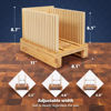 Picture of Albert&Grace Bamboo Bread Slicer for Homemade Bread - Adjustable Widht Slicing Guides, Compact & Foldable Loaf Cutter for Perfect Slices & Halving Bagels