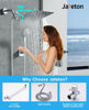 Picture of 10" Rainfall Shower Head with Handheld Spray Combo - 5 Spray Modes, High Pressure Rain Showerheads Overhead Shower, Anti-Clog Nozzles, Air-In, Flexible Extension Arm, Chrome Plating & Brass