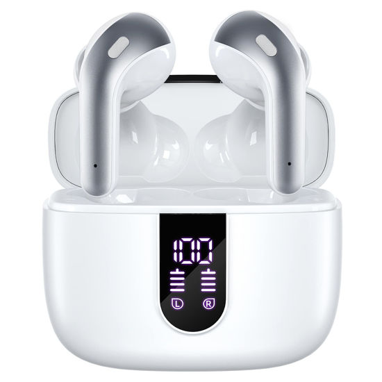Picture of TAGRY Bluetooth Headphones True Wireless Earbuds 60H Playback LED Power Display Earphones with Wireless Charging Case IPX5 Waterproof in-Ear Ear buds with Mic for TV Smart Phone Laptop Computer Sports