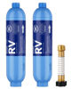 Picture of Stokk RV Water Filter 2 Pack with 1 Flexible Hose Protector, Greatly Reduces Bad Taste, Chlorine, Odor, Rust and Sediment in Drinking Water, Garden and Camper Marines