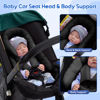 Picture of Newborn Car Seat Head Support with 3 Strap Covers, 2-in-1 Reversible Infant Car Seat Insert, Thickened Car Seat Cushion for Baby, Carseat Head Support for Preemie to Infant, Stroller Cushion for Swing