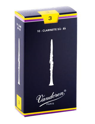 Picture of Vandoren CR103 Bb Clarinet Traditional Reeds Strength 3; Box of 10