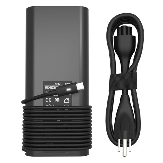 Picture of 130W AC Adapter for Dell Laptop Charger USB C - Dell Computer Charger for XPS 15 17 9500 9520 9570 9575 9730 9530 Precision 5550 5560 5570 3560 3570 3571 2in1 Latitude 9410 9510 Type C Power Cord