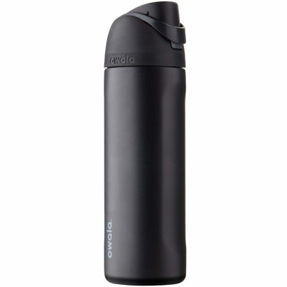 Picture of Owala FreeSip Insulated Stainless Steel Water Bottle with Straw for Sports, Travel, and School BPA-Free Sports Water Bottle, 24 oz, Very, Very Dark