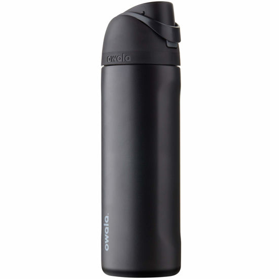 Picture of Owala FreeSip Insulated Stainless Steel Water Bottle with Straw for Sports, Travel, and School BPA-Free Sports Water Bottle, 24 oz, Very, Very Dark