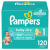 Picture of Pampers Baby Dry Diapers - Size 1, 120 Count, Absorbent Disposable Diapers