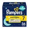 Picture of Pampers Overnight Diapers - Swaddlers Overnights - Size 7, 36 Count, Disposable Baby Diaper, Night Time Skin Protection