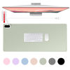Picture of Konohan Heated Large Desk Mat PU Leather Warm Mouse Pad with 5 Heating Level & 4 Hour Auto Shut-Off Heating Keyboard Pad Hand Warmer Gaming Mouse Pad for Office Home(Gray-Green Color,31.5" X 13")