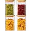 Picture of HomArtist Square Glass Jars with Bamboo Lids, 42oz 4 Pack Glass Pantry Storage Containers with Lids, Glass Canisters with Airtight Lids, Glass Food Storage Containers for Flour Sugar Pasta Cereal