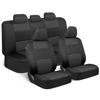 Picture of BDK PolyPro Car Seat Covers Full Set in Charcoal on Black - Front and Rear Split Bench for Cars, Easy to Install Cover Set, Accessories Auto Trucks Van SUV