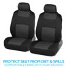 Picture of BDK PolyPro Car Seat Covers Full Set in Charcoal on Black - Front and Rear Split Bench for Cars, Easy to Install Cover Set, Accessories Auto Trucks Van SUV