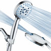 Picture of AquaCare High Pressure 8-mode Handheld Shower Head - Anti-clog Nozzles, Built-in Power Wash to Clean Tub, Tile & Pets, Extra Long 6 ft. Stainless Steel Hose, Wall & Overhead Brackets
