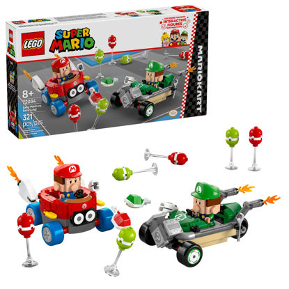 Picture of LEGO Super Mario: Mario Kart Baby Mario vs. Baby Luigi - Collectible Toy Building Set for Kids, Boys and Girls, Ages 8+ - Nintendo Mario Kart Toy for Fans - Gift Idea for Birthdays - 72034