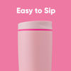 Picture of Owala SmoothSip Slider Insulated Stainless Steel Coffee Tumbler, Reusable Iced Coffee Cup, Hot Coffee Travel Mug, BPA Free 20 oz, Pink (Pucker Up)
