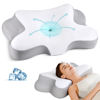Picture of HOBEST Cervical Neck Pillow - Ergonomic Neck Pillow for Pain Relief, Cooling Memory Foam Pillows for Sleeping, Neck Support Pillow for Side, Back & Stomach Sleeper (White)