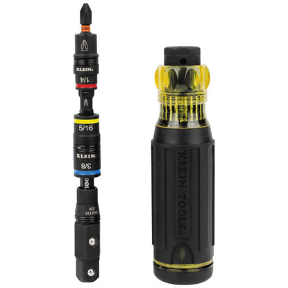 Picture of Klein Tools 32517HD KNECT 17-in-1 Impact-Rated Hybrid Screwdriver/Nut Driver, Magnetic, Flip Socket, 11 Bits, 3 Nut Drivers, Bit Holder, Square Adapter