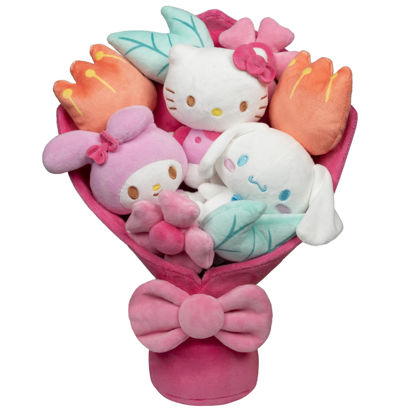 Picture of Hello Kitty and Friends - 12-inch Plush Valentine’s Bouquet - 9 Plush - Officially Licensed Product from Jazwares - Ages 6+