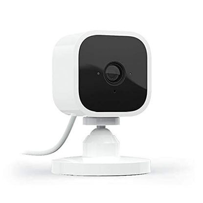 Picture of Blink Mini - Compact indoor plug-in smart security camera, 1080p HD video, night vision, motion detection, two-way audio, easy set up, Works with Alexa - 1 camera (White)
