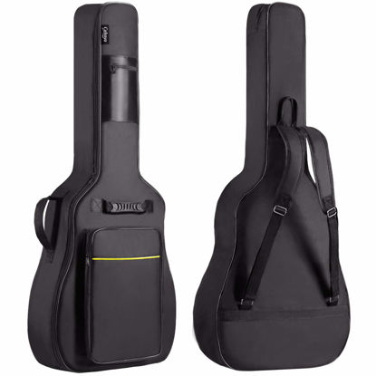 Picture of CAHAYA 41 In Acoustic Guitar Bag 0.35 In Thick Padding Water Resistent Dual Adjustable Shoulder Strap Guitar Case Gig Bag with Back Hanger Loop, Black CY0152