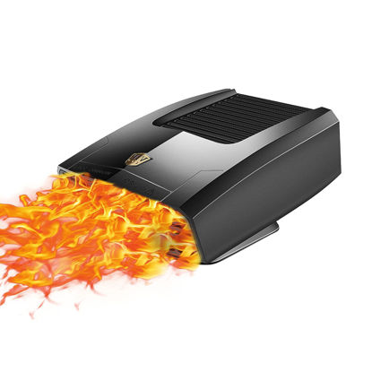 Picture of 12V Car Defogger & Heater, 150W Fast Heating and Cooling, 360° Rotating Defroster, Plugs into Lighter