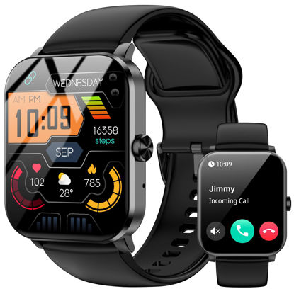 Picture of Jacoosa Smart Watch, 1.85" HD Smartwatch for Men Women (Answer/Make Calls), Fitness Watch with 120+ Sports Modes, IP68 Waterproof, Heart Rate/Sleep Monitor, Activity Trackers for iOS/Android (Black)