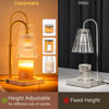 Picture of Candle Warmer Lamp with Timer - Adjustable Height Wax Melt Electric Light Warming Dimmable Top Melter Heater for Melting Heating Small Jar Candles Gifts Women Mom Birthday Home Desk Decor W/2 Bulbs