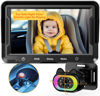 Picture of Wkzay Baby Car Camera for Backseat - HD 1080P, 150° Wide Angle, Night Vision, Easy Installation, Adjustable LED Light, 4.3” LCD Display, Anti-Glare, Safety Monitor for Parents
