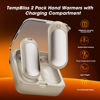 Picture of TempBliss 14000mAh Hand Warmers Rechargeable with Charging Compartment, 2 Pack Electric Hot Hands Warmers, Smart Temperature Control, Portable Pocket Heater for Camping, Fishing, Golf, Outdoor, (Gold)