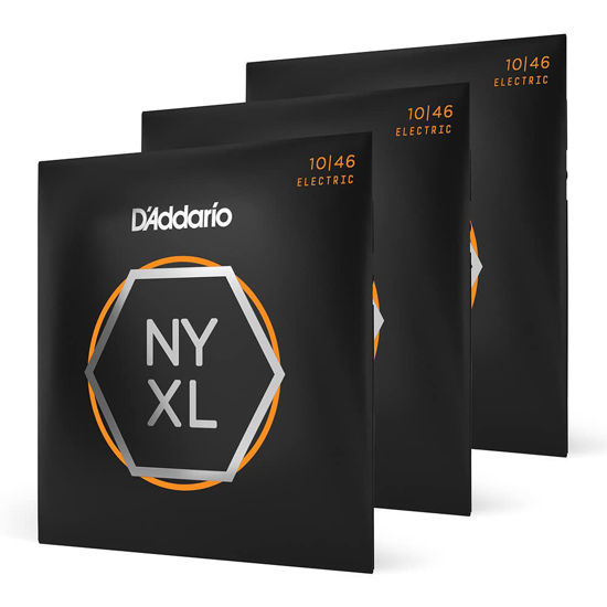 Picture of D'Addario Guitar Strings - NYXL Electric Guitar Strings - NYXL1046-3P - Unrivaled Strength, Tuning Stability, Enhanced Mid-Range - For 6 String Guitars - Made in the USA - 10-46 Regular Light, 3-Pack